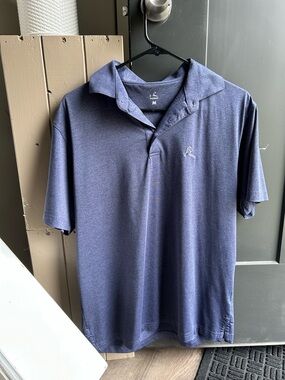 Men's Navy Heather Rhoback Polo Shirt - Performance Short Sleeve